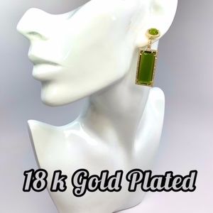 NWT ZEYZEY 18k GOLD PLARED GENUINE GEMSTONE EARRINGS